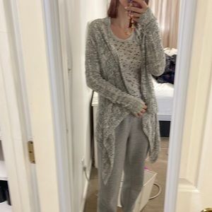 Gray knit cardigan